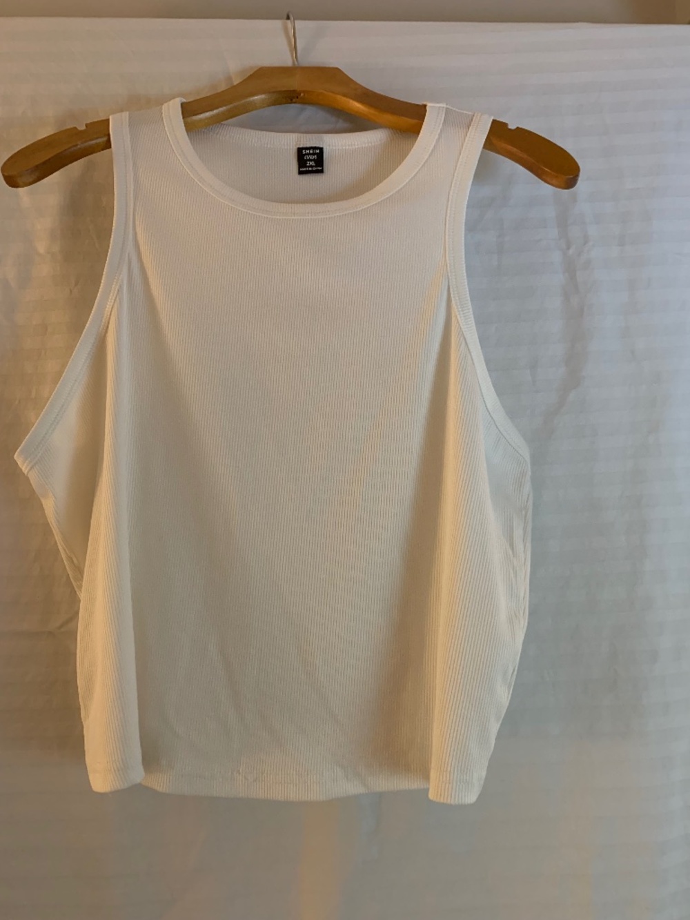 White Ribbed Tank Top